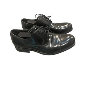 Johnston Murphy Men's Size 10.5 M Leather Dress Shoes Oxfords Black Cap Toe Work
